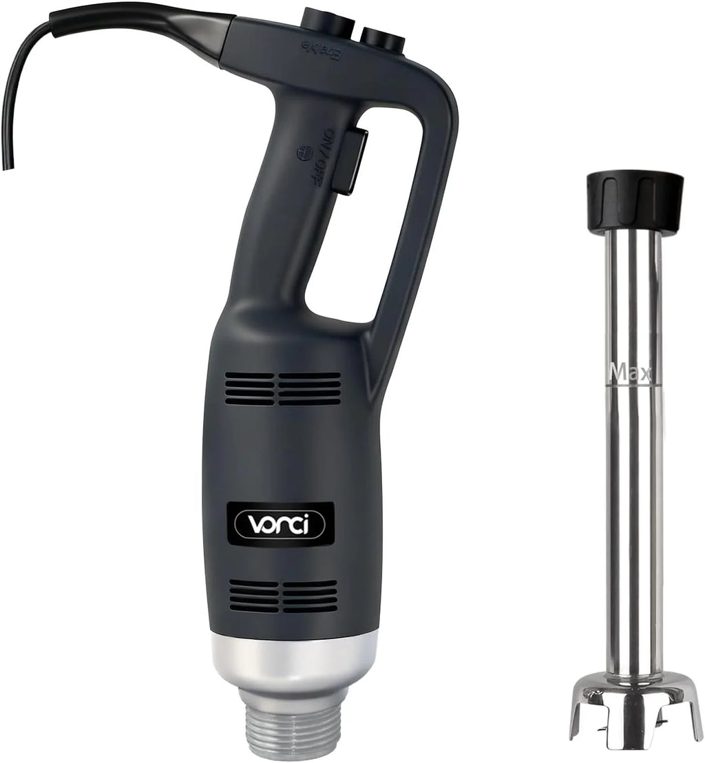 VONCI 500W Commercial Immersion Blender, 16 SUS 304 Removable Shaft, Heavy Duty Power Hand Mixer with Variable Speed 6000-20000RPM, Professional Electric Stick Blender for Restaurant Kitchen Use.