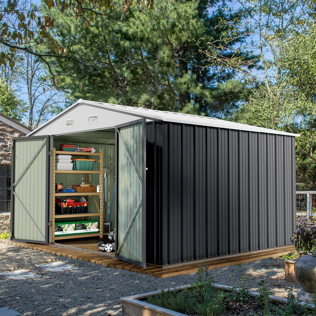Devoko Outdoor Storage Shed 5 x 3 ft Lockable Metal Garden Shed Steel Storage
