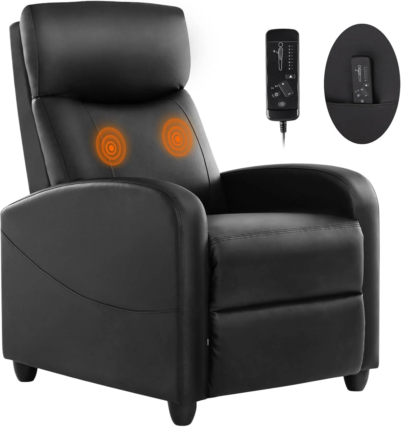Sweetcrispy Recliner Chair, 360 Swivel Rocker Chair for Adults, Glider Rocker Recliners, Nursery Chairs for Living Room, High Back, Upholstered Deep Seat, Classical Brown