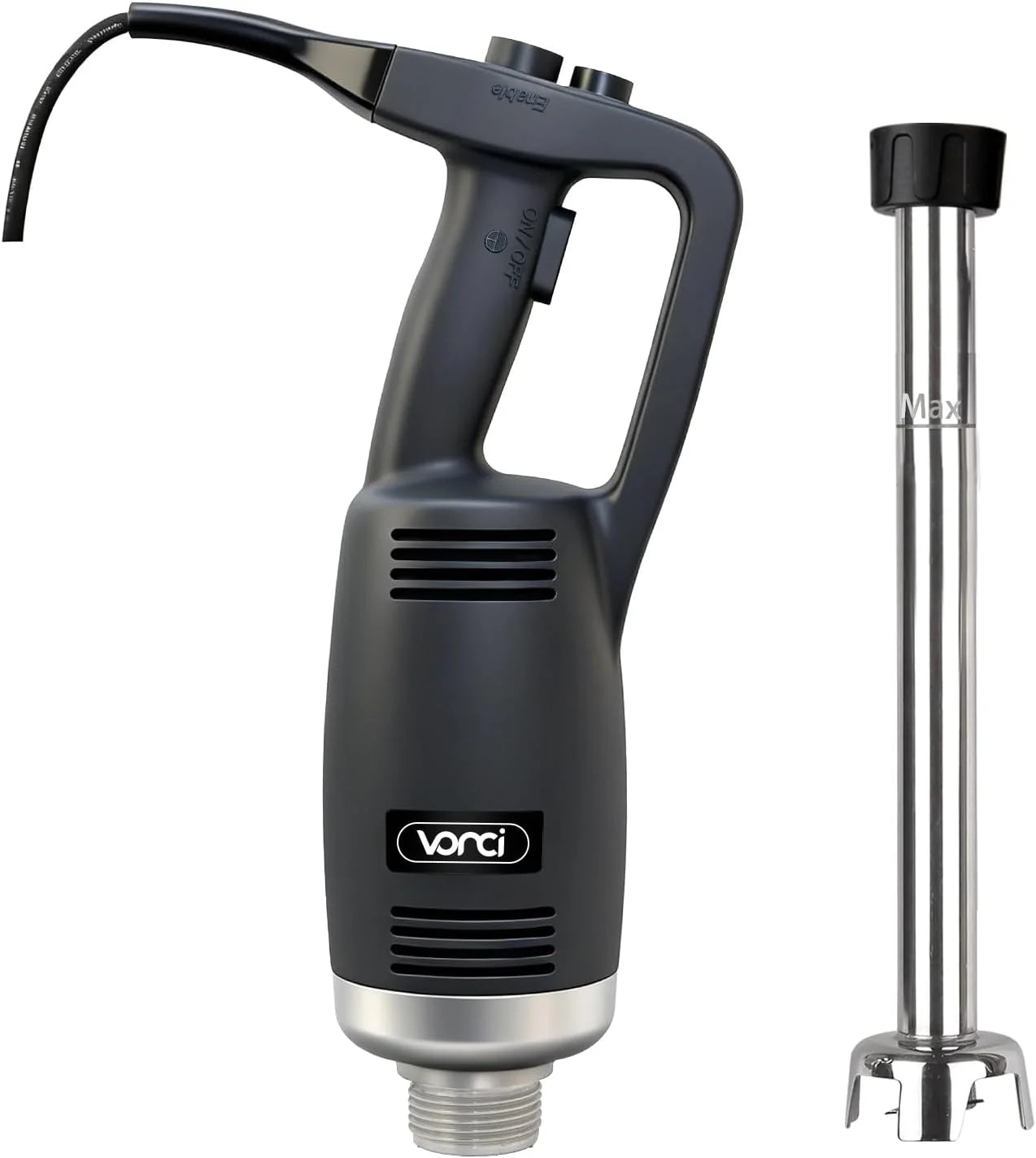 VONCI 500W Commercial Immersion Blender, 16 SUS 304 Removable Shaft, Heavy Duty Power Hand Mixer with Variable Speed 6000-20000RPM, Professional Electric Stick Blender for Restaurant Kitchen Use.