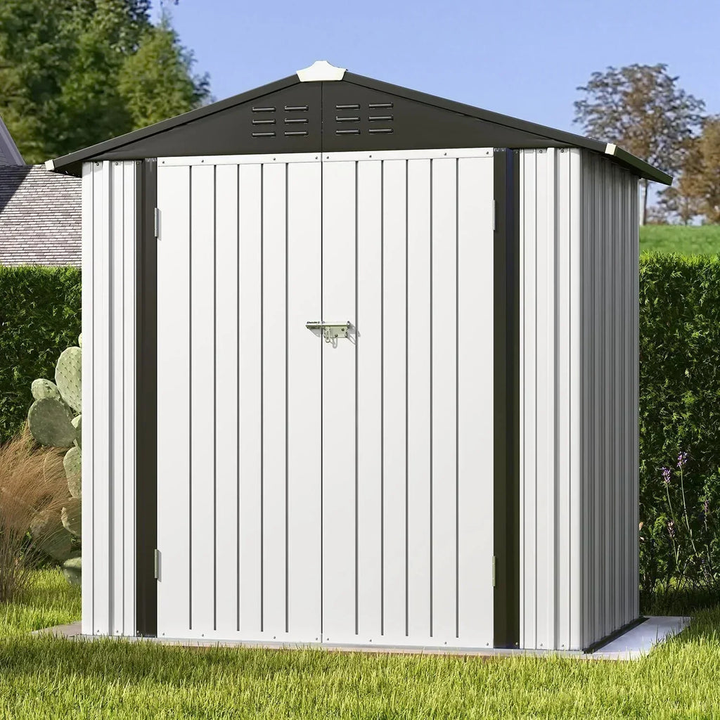 Patiowell 5x3 FT Outdoor Storage Shed Tool Shed with Sloping Roof and Lockable Door Metal Shed