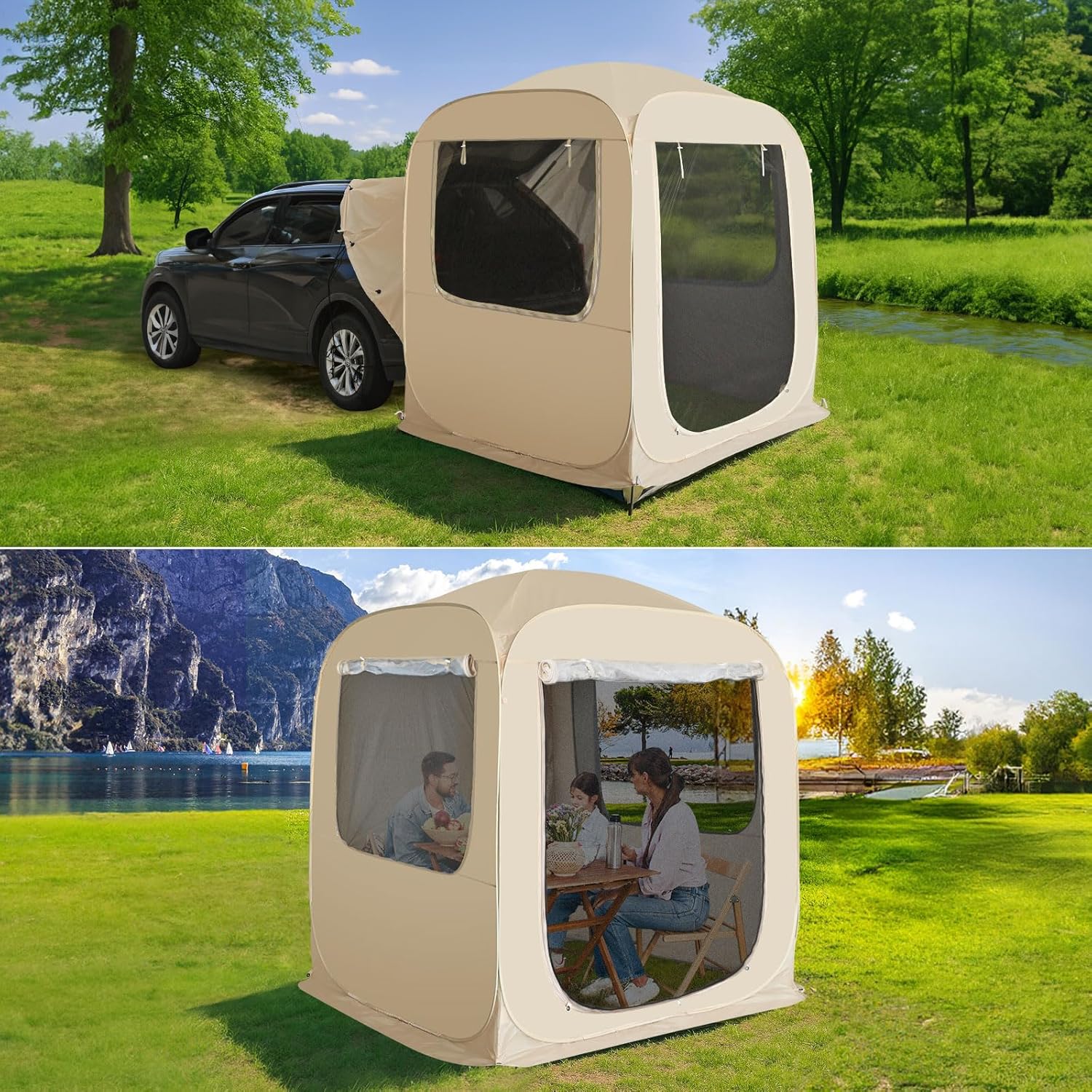Alvantor Screen House Gazebo Pop Up Igloo Screened Canopy Tent with Mosquito Netting Sides