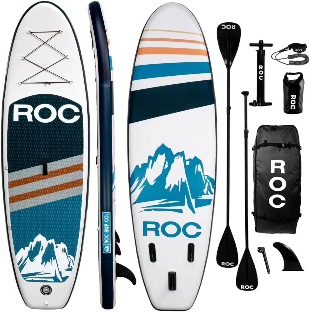 Roc Inflatable Stand Up Paddle Board with Premium SUP Paddle Board Accessories