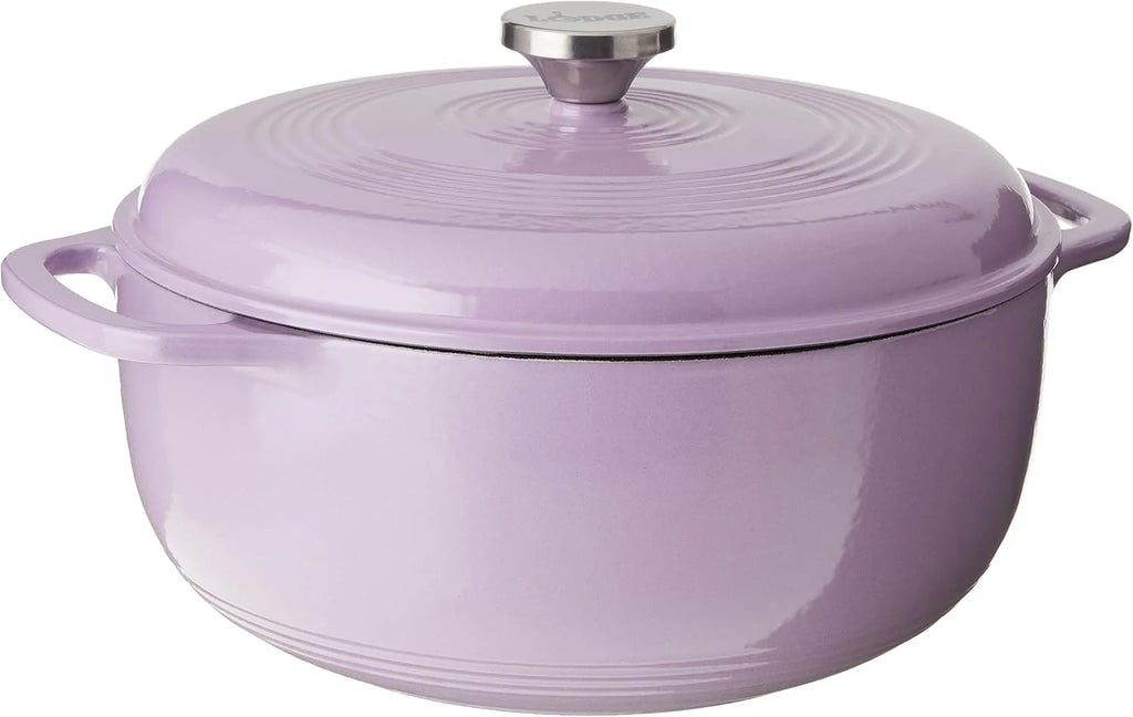 Lodge Essential Enamel Cast Iron Dutch Oven - Perfect for Bread Baking, Braising, Marinating & Slow Cooking - Features Moisture-Sealing Lid & Dual Handles - Kitchen Essentials - 6 Quarts - Caribbean Blue