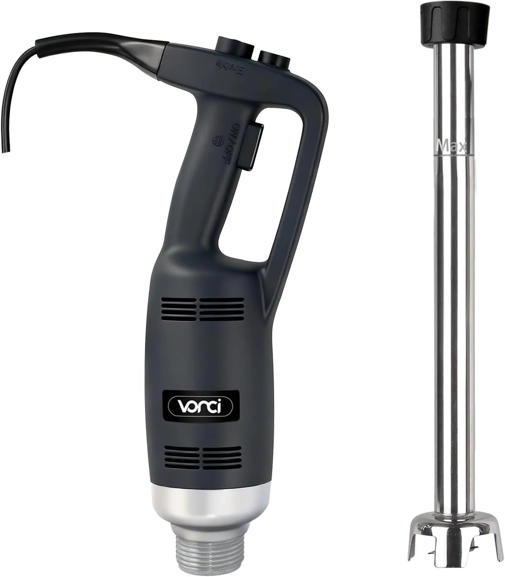 VONCI 500W Commercial Immersion Blender, 16 SUS 304 Removable Shaft, Heavy Duty Power Hand Mixer with Variable Speed 6000-20000RPM, Professional Electric Stick Blender for Restaurant Kitchen Use.