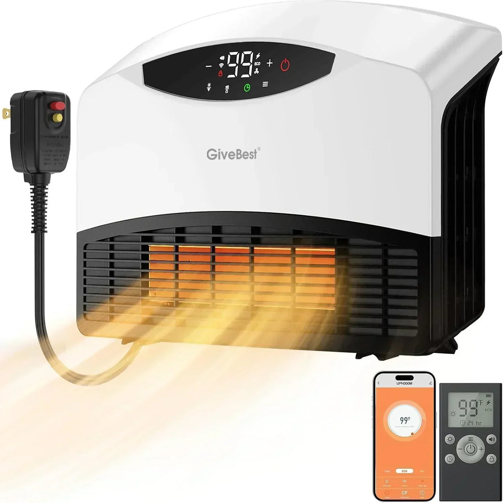 Wall mounted electric heater with WiFi and remote control floor standing heater 1500W