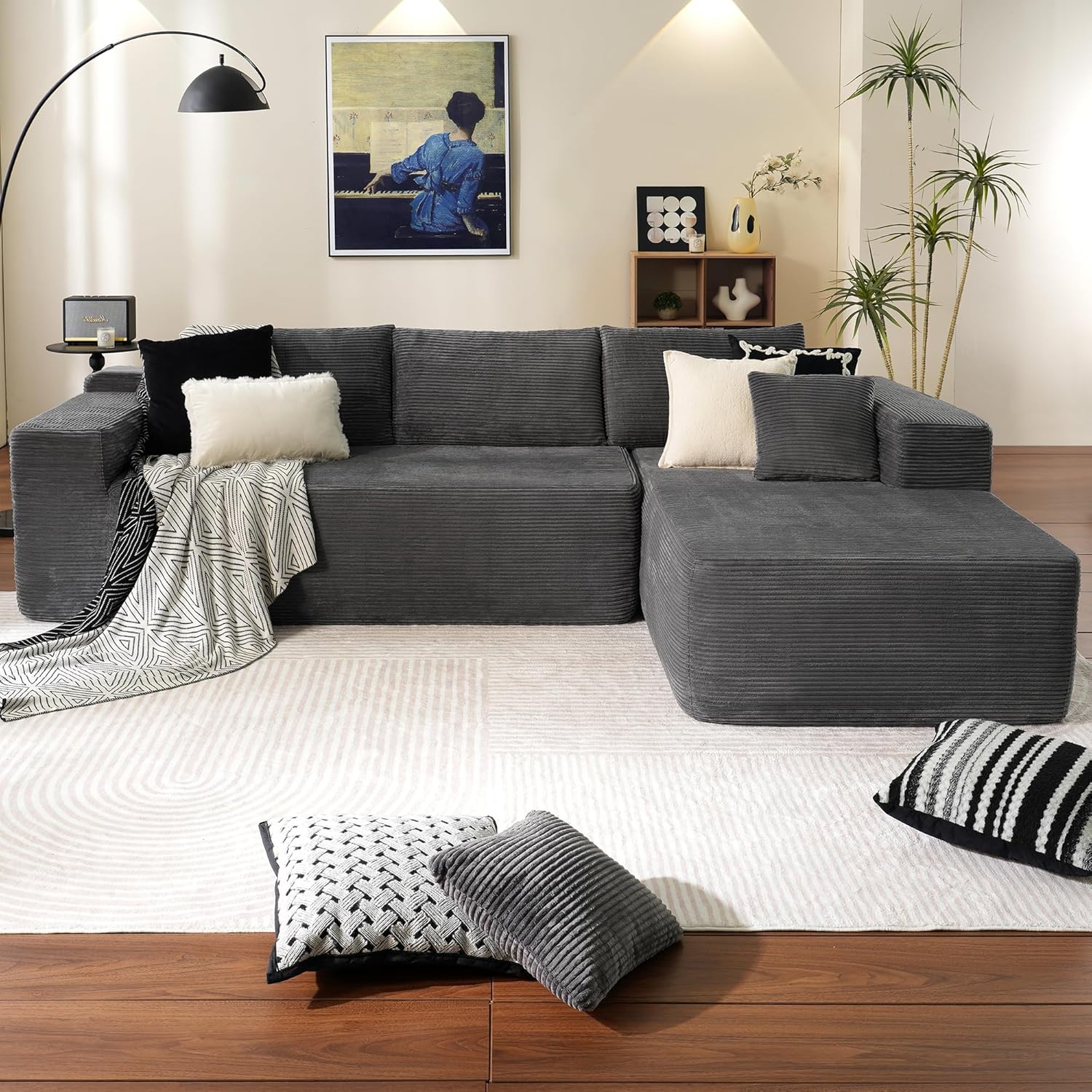 Ovios 104 Cloud Section Sofa L-shaped lounge chair, modern modular sofa