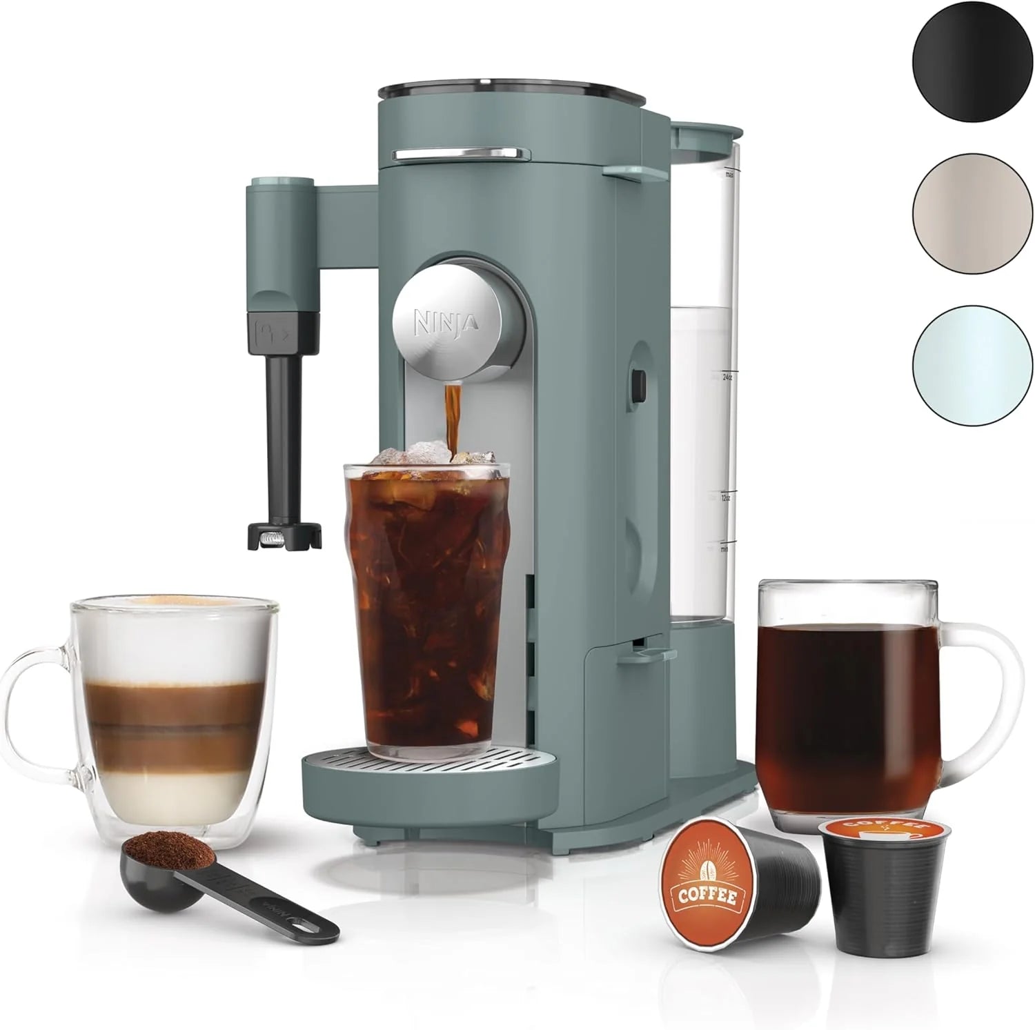 Ninja | Coffee Maker | Single Serve |Brew with Coffee Pods & Grounds| Compatible with K-Cup Coffee Pods | 4 Brew Styles, up to 24oz Cup Sizes & 56oz Removable Reservoir | Black | PB051