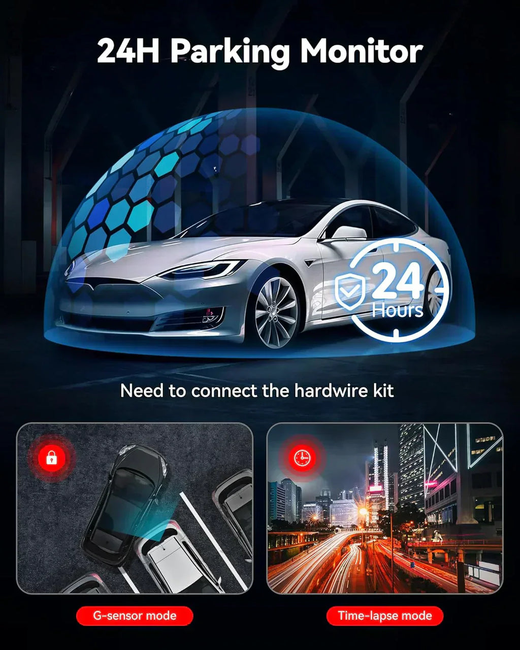 Dash Cam Front Rear 4K/2.5K Full HD Dash Camera for Cars Included 32GB Card Built-in Wi-Fi GPS