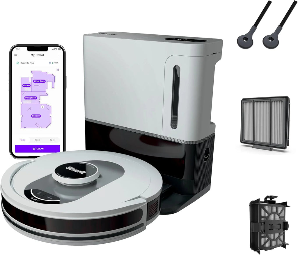 Robotic vacuum cleaner Voice Control Robot Vacuum with Matrix Clean Navigation, Home Mapping, 60-Day Capacity, XL Self-Empty Base for Homes with Pets, Carpet & Hard Floors