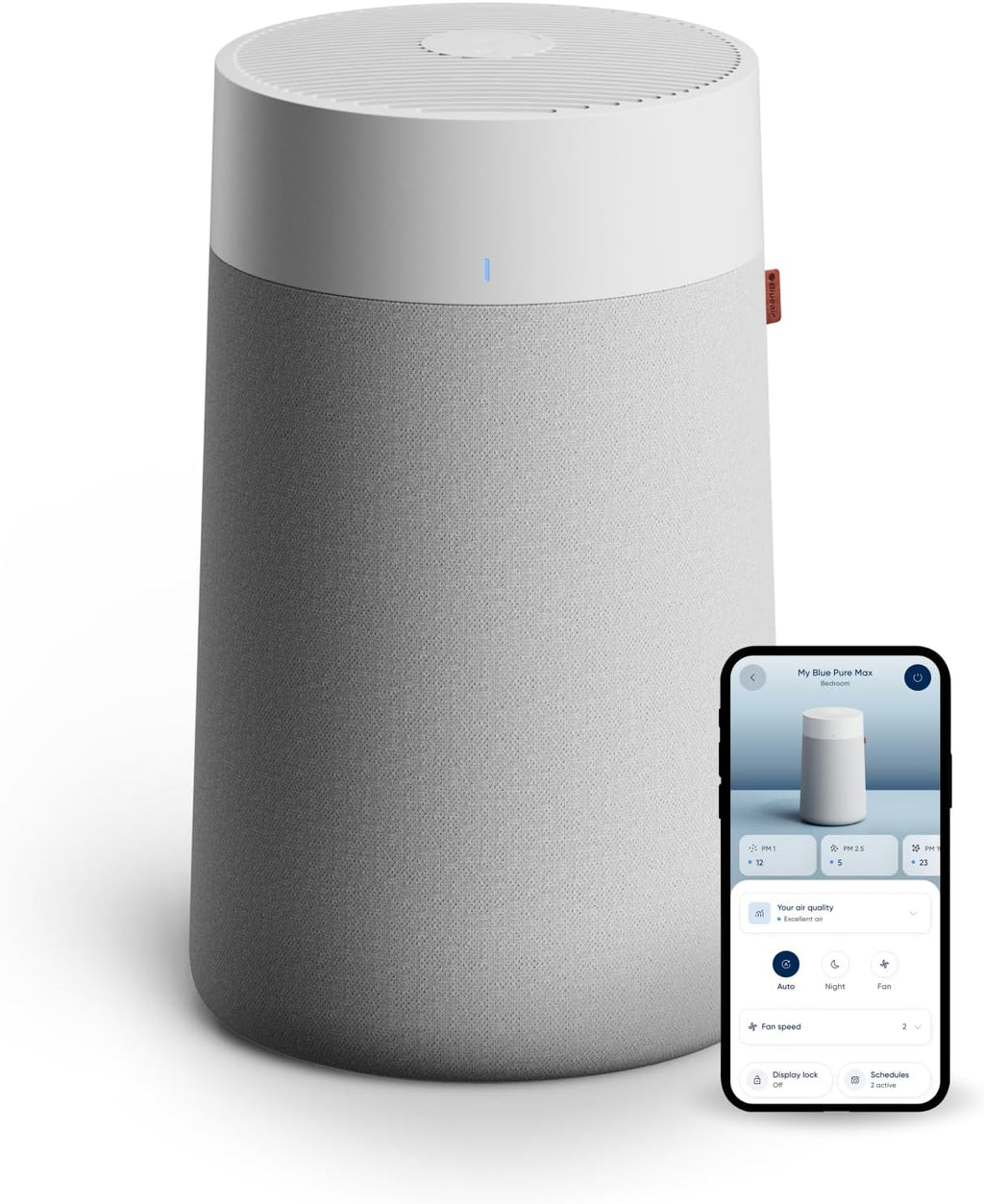 BLUEAIR Air Purifiers for Medium Rooms, Bedroom, Kitchen, Cleans 1,858 sqft in one hour, HEPASilent Smart Air Cleaner for Home, Pets, Allergies, Virus, Dust, Mold, Smoke - Blue Pure 311i Max