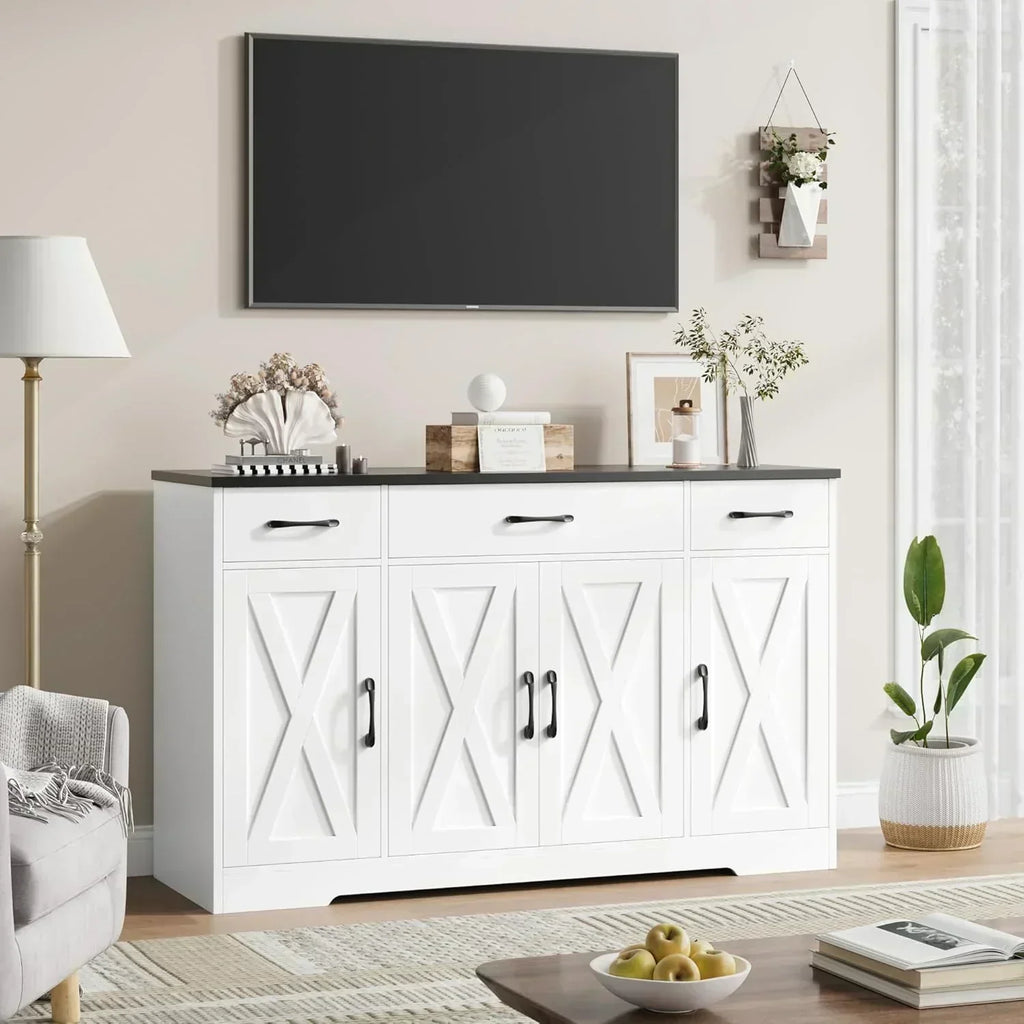 Sideboard with drawers large 55-inch sideboard modern farmhouse wood kitchen dining table