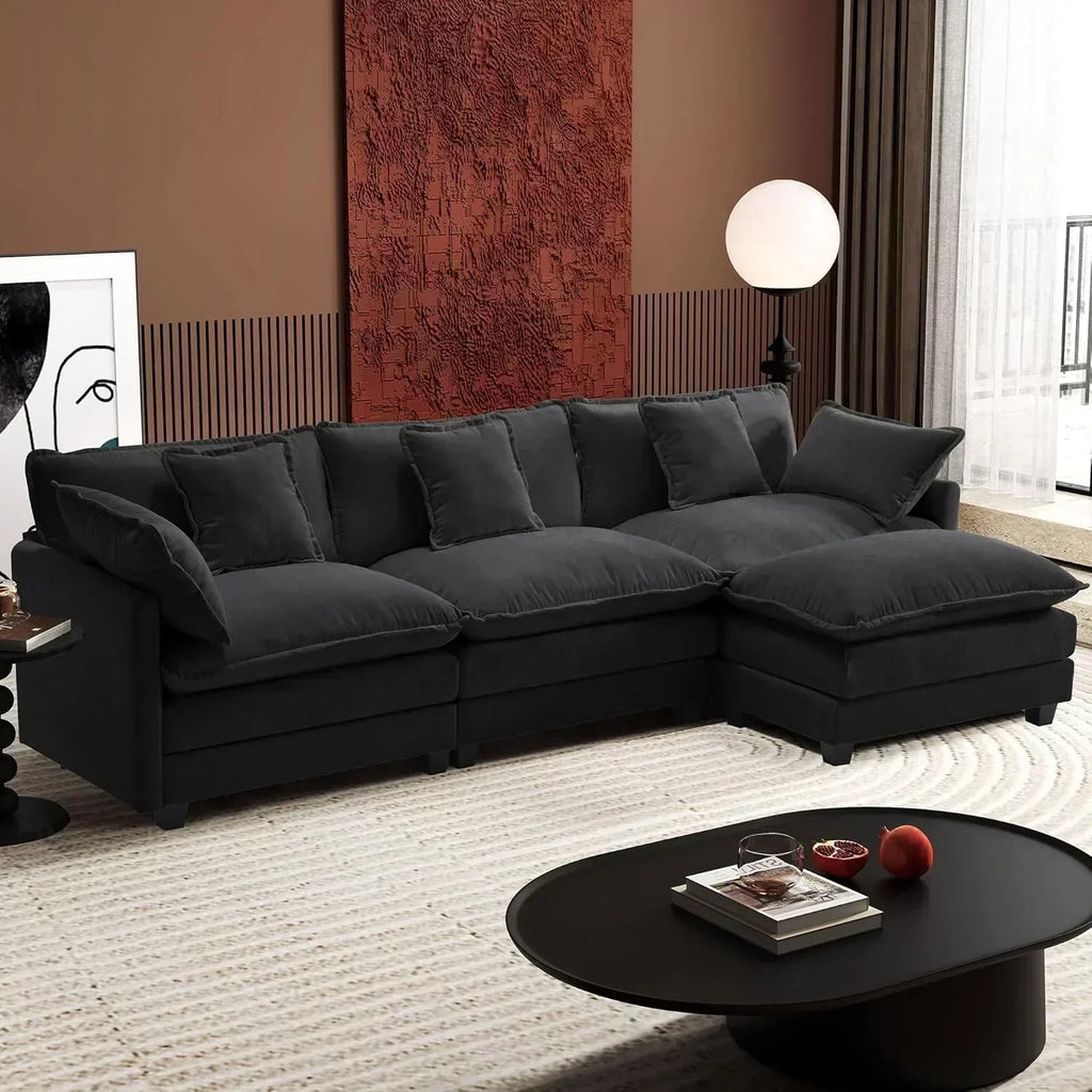 ihanherry 146-inch U-shaped modern sofa modular area cloud sofa