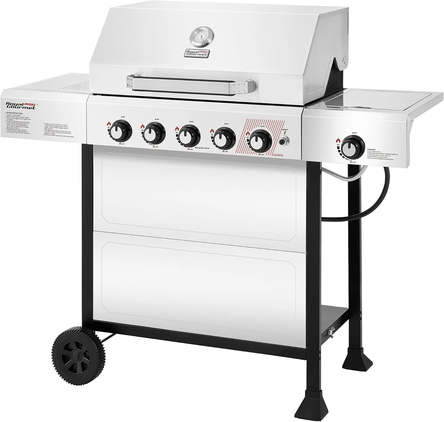 Royal Gourmet GA5401T 5-Burner Grill Liquid Propane Gas Grill with Side Burner