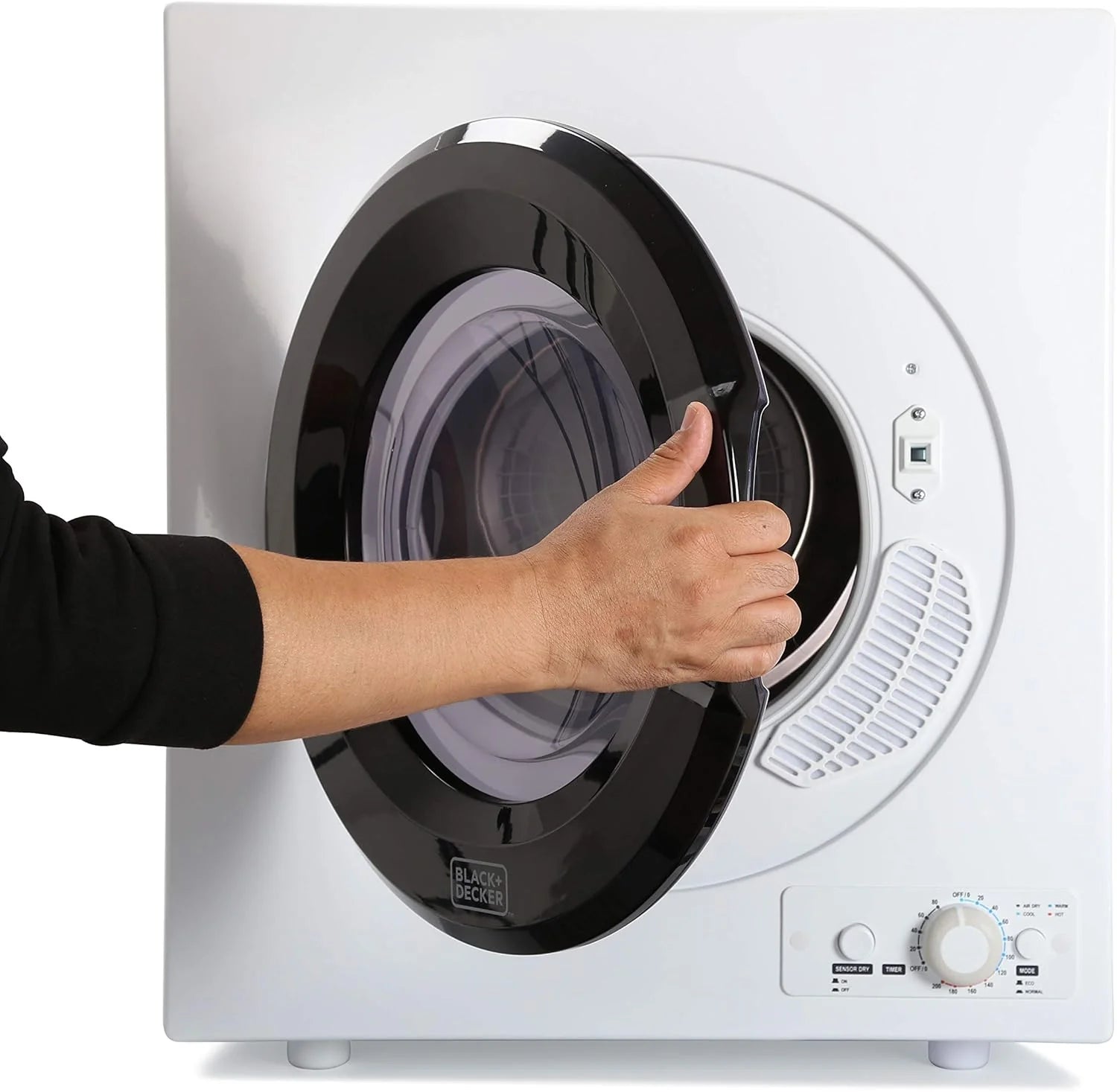 Compact Clothes Dryer, 1.5 Cu. Ft. 850W Electric Dryer, 120V Vented Portable Dryer with Stainless Steel Drum, for 5.5 lbs. of clothing for Standard Wall Outlet