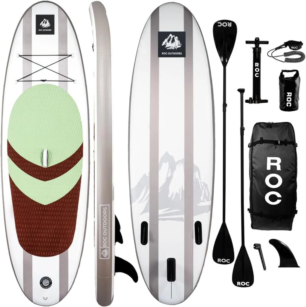 Roc Inflatable Stand Up Paddle Board with Premium SUP Paddle Board Accessories