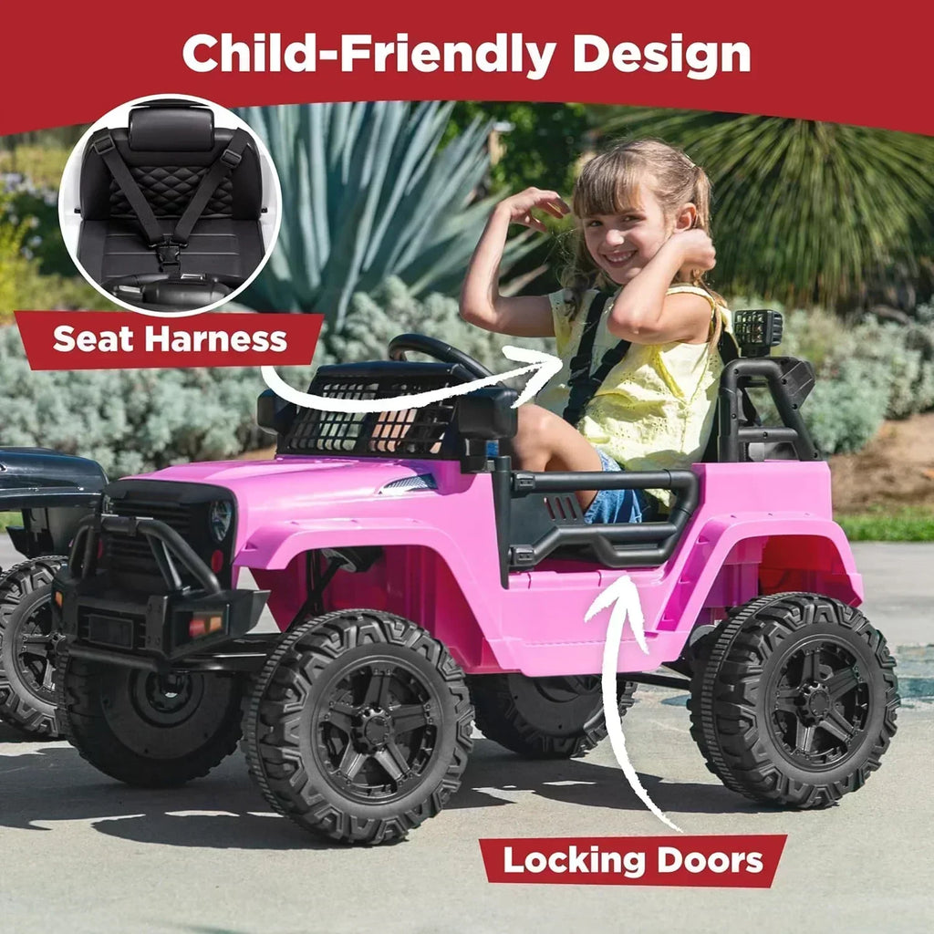 Best Choice Products 12V Kids Ride-On Truck Car with Spring Suspension and LED Lights