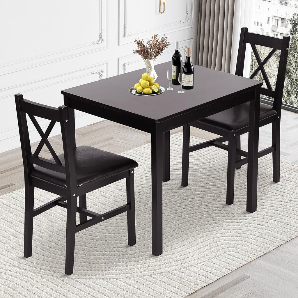Pazidom Kitchen Table Set 5 Piece Dining Table Set Sturdy Wooden Square Table and Chair