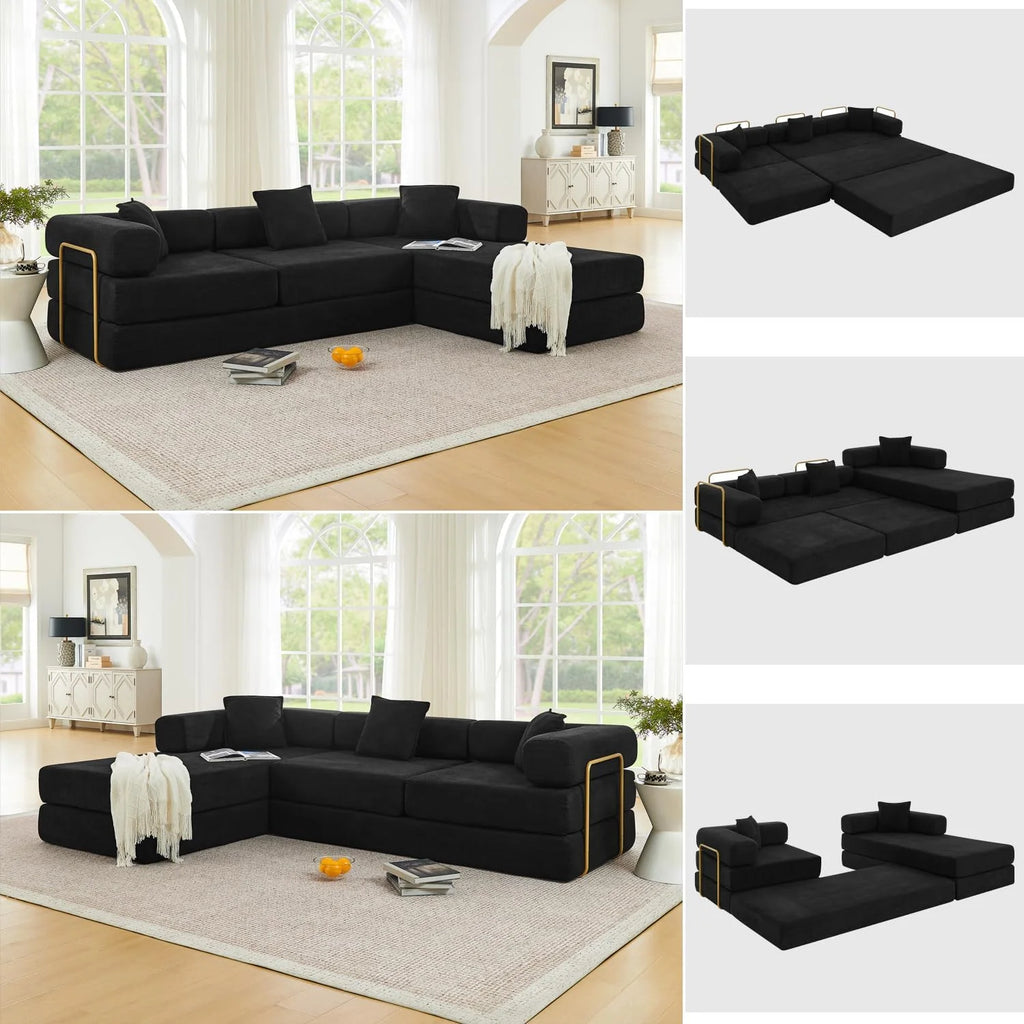 HANXIN 78 Inch Convertible Sleeper Sofa Bed, Folding Floor Mattress Couch