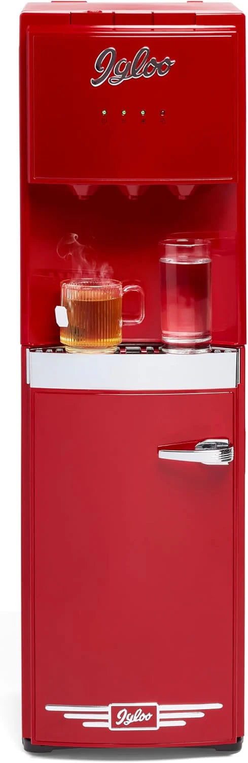 Igloo Bottom Loading Water Dispenser Stainless Steel, Holds 3 and 5 Gallon Jugs, Child Safety Lock