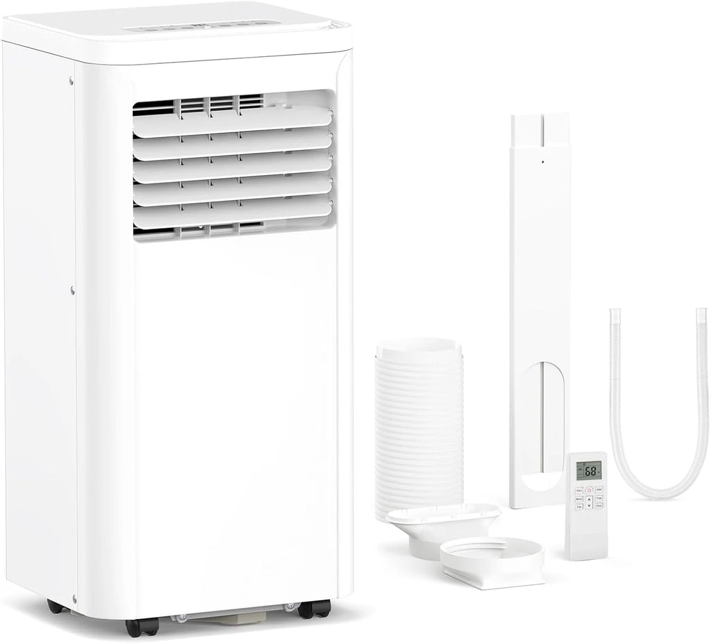 ZAFRO 8,000 BTU Portable Air Conditioners, 4 Modes Portable AC Unit with Fast Cooling/Energy Efficient/Remote/24Hrs Timer for Bedroom/Dorms/Indoor Rooms, White