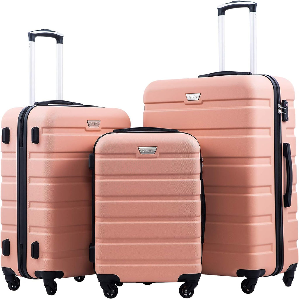 Coolife Luggage 3 Piece Set Suitcase Spinner Hardshell Lightweight TSA Lock