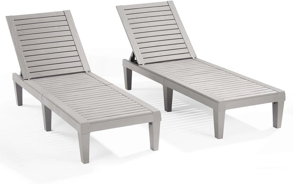 Nestl Patio Chairs Black Chaise Lounge Chair Outdoor 5-Position Adjustable Sun Tanning Chair