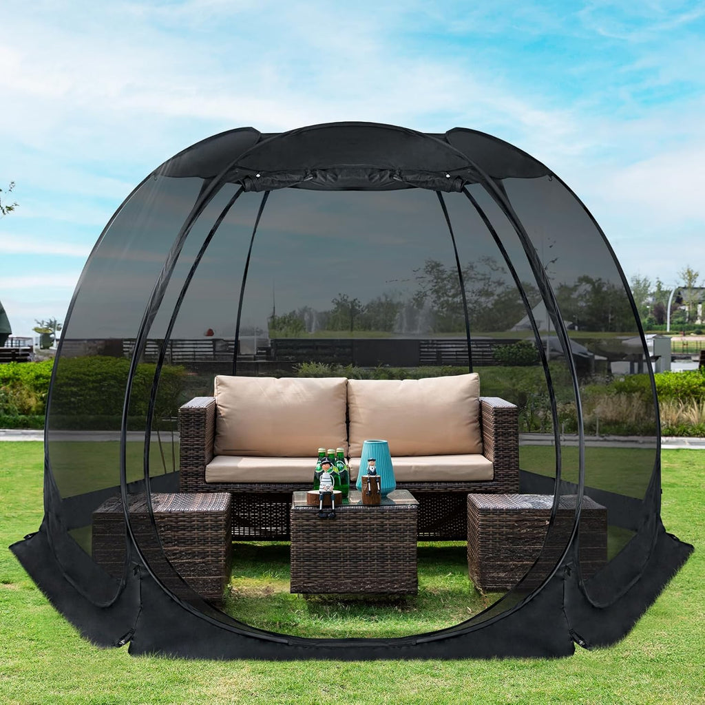 Screen gazebo sleeps 6-10-15 people Igloo-style canopy tent mosquito net on the sides Perfect