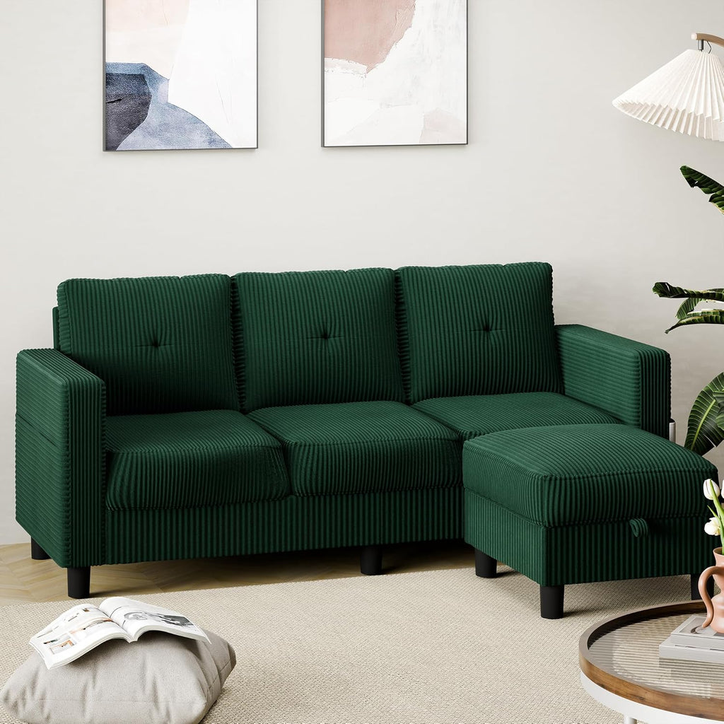 Shintenchi 76 Modern Upholstered Sectional Sofa, L-Shaped Couch