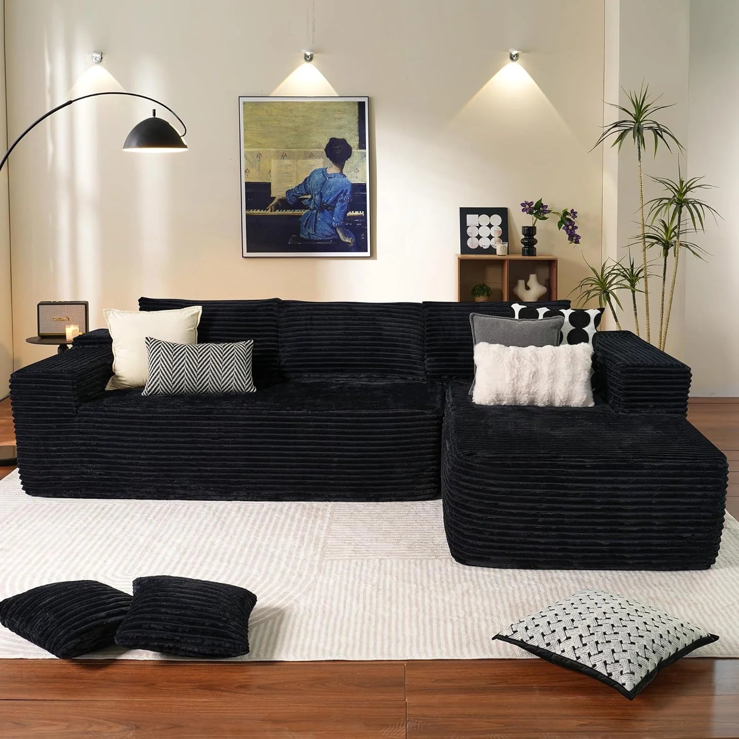 Ovios 104 Cloud Section Sofa L-shaped lounge chair, modern modular sofa