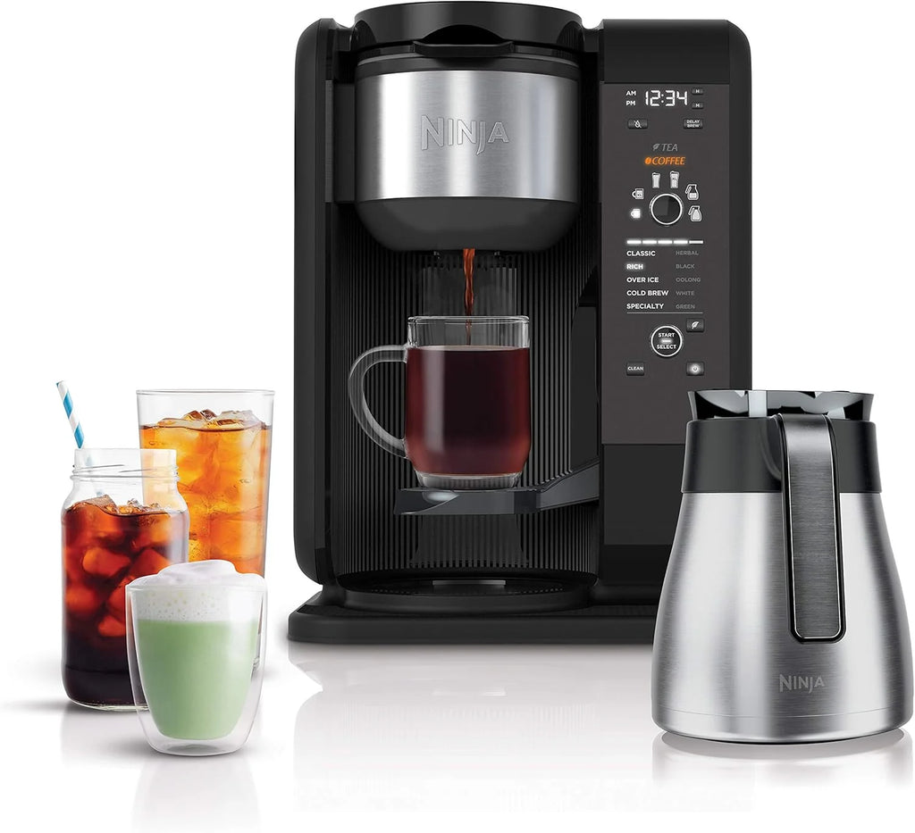 Ninja Hot and Cold Brewing System, Tea and Coffee Maker with Auto-iQ, 50 oz Thermos, and Frother