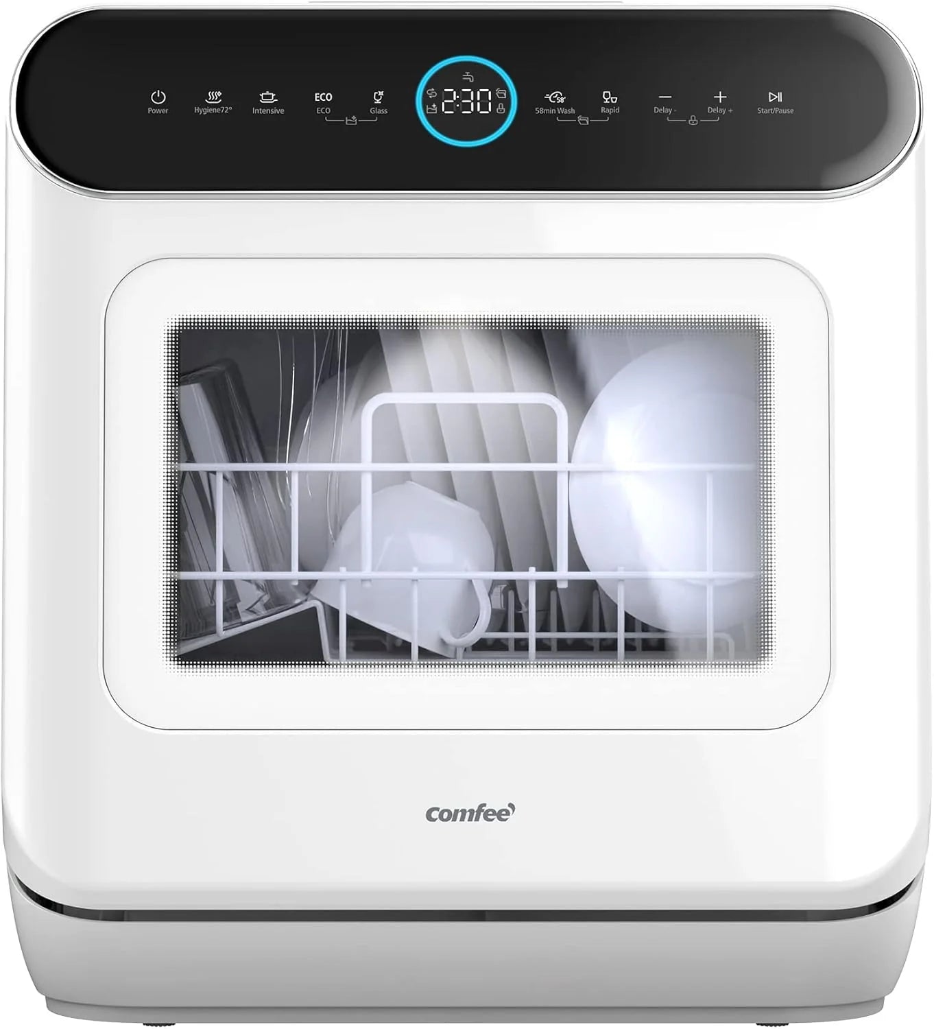 COMFEE' Portable Mini Dishwasher Countertop with 1.32Gal Built-in Water Tank