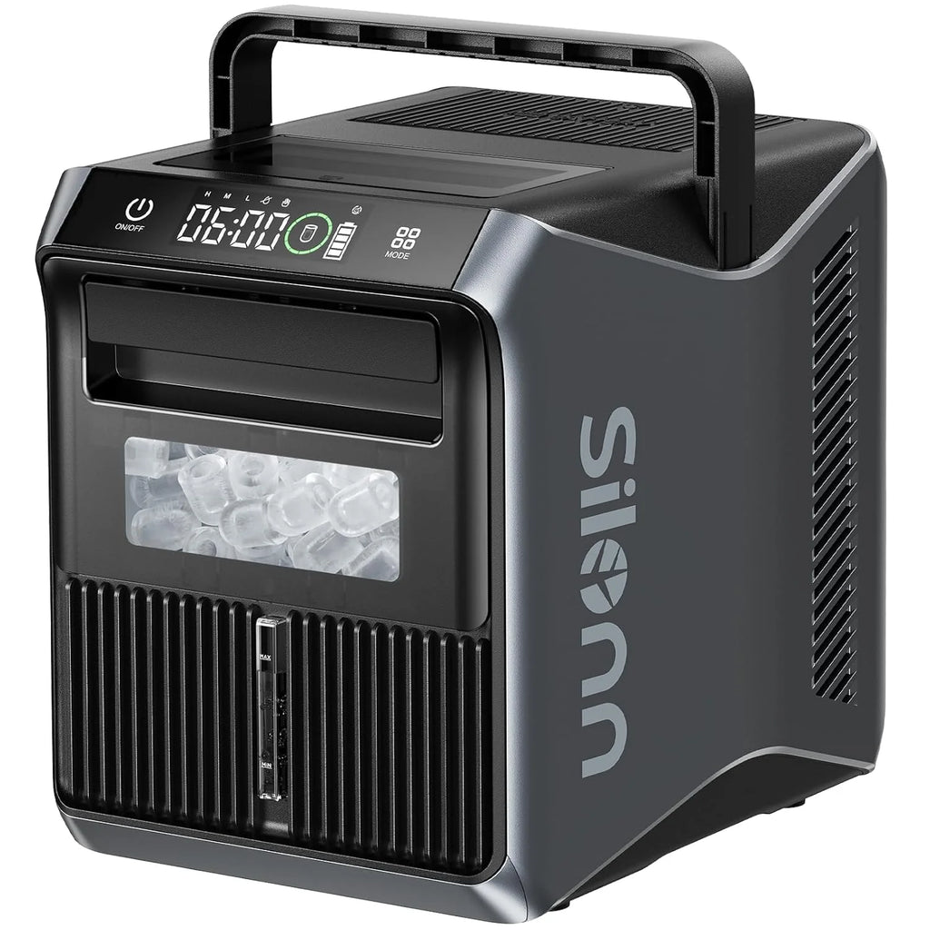 Nugget Ice Maker Countertop, Silonn Chewable Pellet Ice Machine with Self-Cleanin Function, 33lbs/24H Portable Ice Makers for Home Kitchen Officce, Black