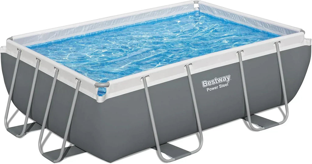 Power Steel 14' x 8'2 x 39.5 Oval Above Ground Pool Set Includes 530gal Filter Pump Ladder