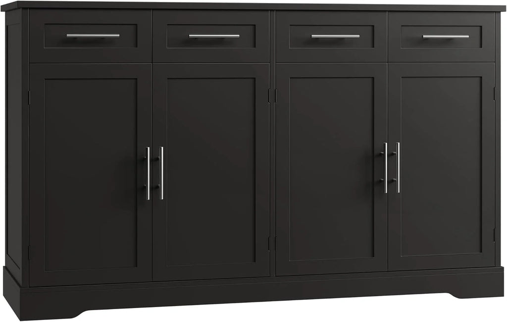 HOSTACK 60 Large Buffet Sideboard with Storage 36 Tall Kitchen Buffet Storage Cabinet 4 Drawer