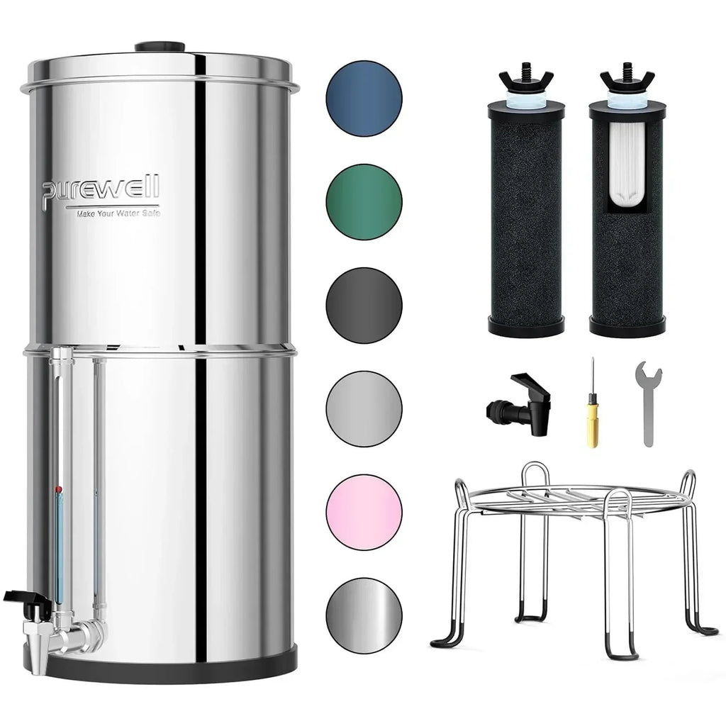 Purewell three-stage 0.01��m ultrafiltration gravity water filtration system 304