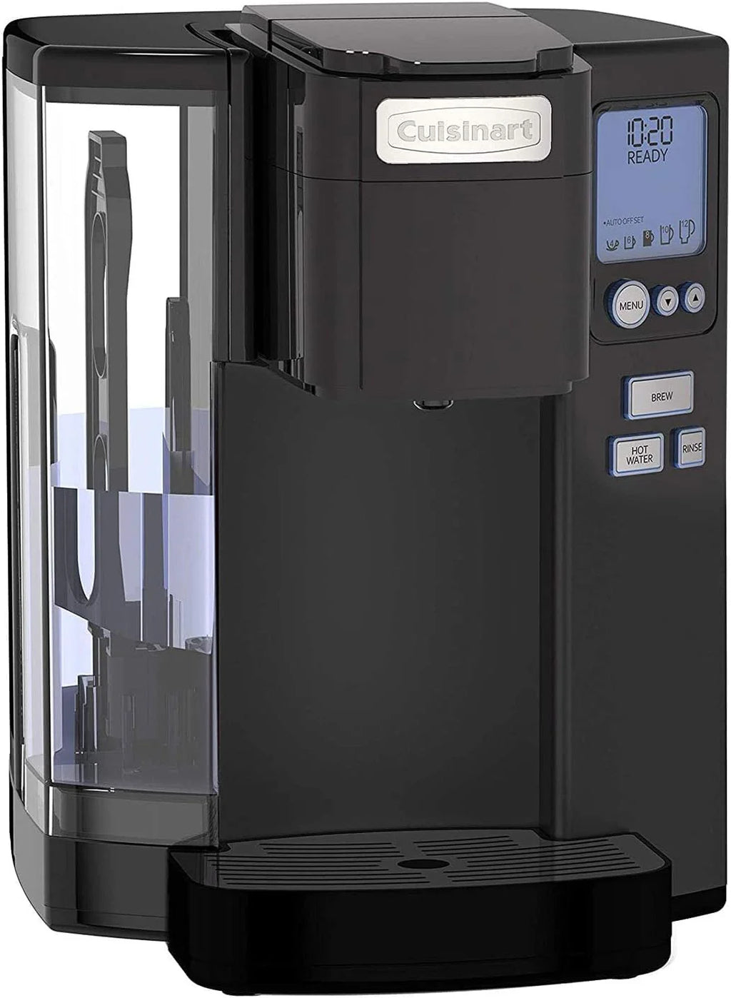 Cuisinart Coffee Maker, Single Serve 72-Ounce Reservoir Pod Coffee Machine, Programmable Brewing & Hot Water Dispenser, 3 Cup-Size Settings, Stainless Steel, SS-10P1, Silver
