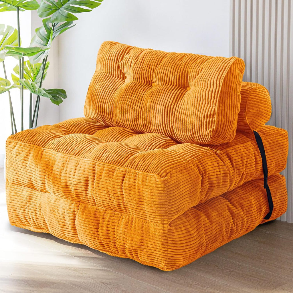 MAXYOYO Folding Sofa Bed Convertible Sleeper Chair with Pillow Foldable Mattress with Back Support