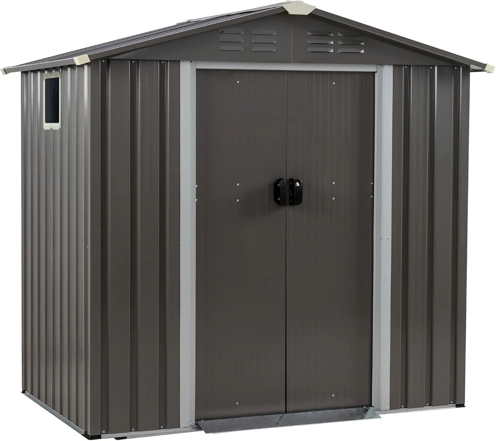 JYQAQA 6x4 FT Outdoor Garden Storage Shed,Waterproof Metal Garden Sheds