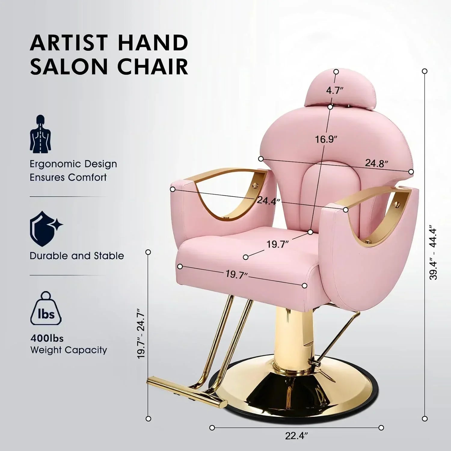 Artist Hand Salon Chair Reclining Barber Chair Oversized Hydraulic Pump Hair Salon Chair