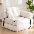 Folding Sofa Bed L-Shaped Convertible Sofa Bed with Armrests and Pillows