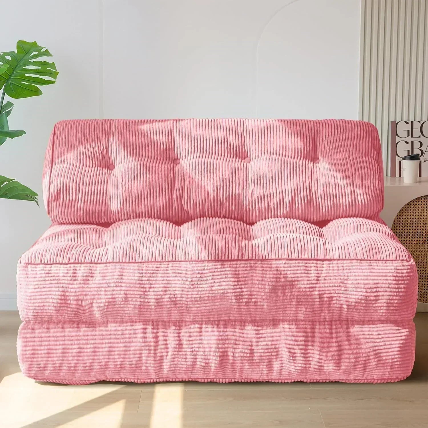 MAXYOYO Folding Sofa Bed Convertible Sleeper Chair with Pillow Foldable Mattress with Back Support
