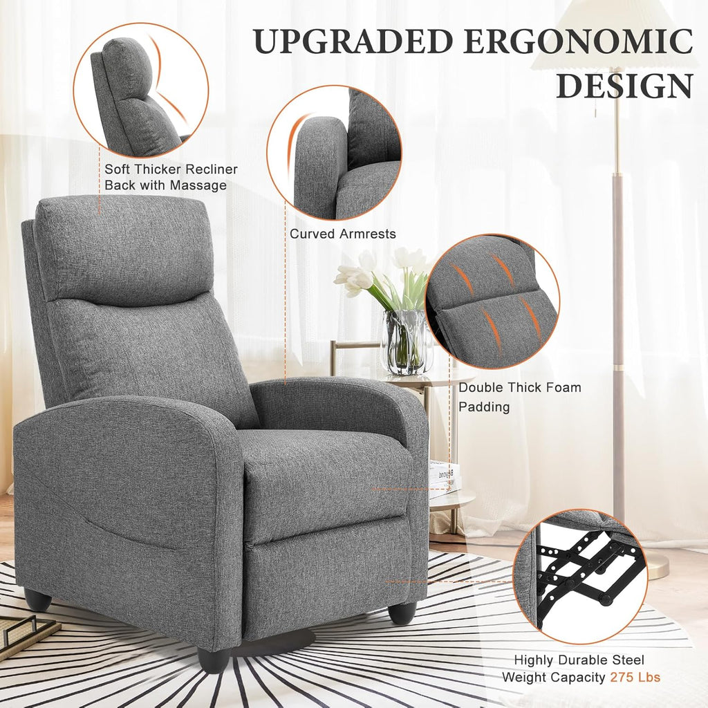 Sweetcrispy Massage Recliner Chair for Adults Adjustable Home Theater Seating