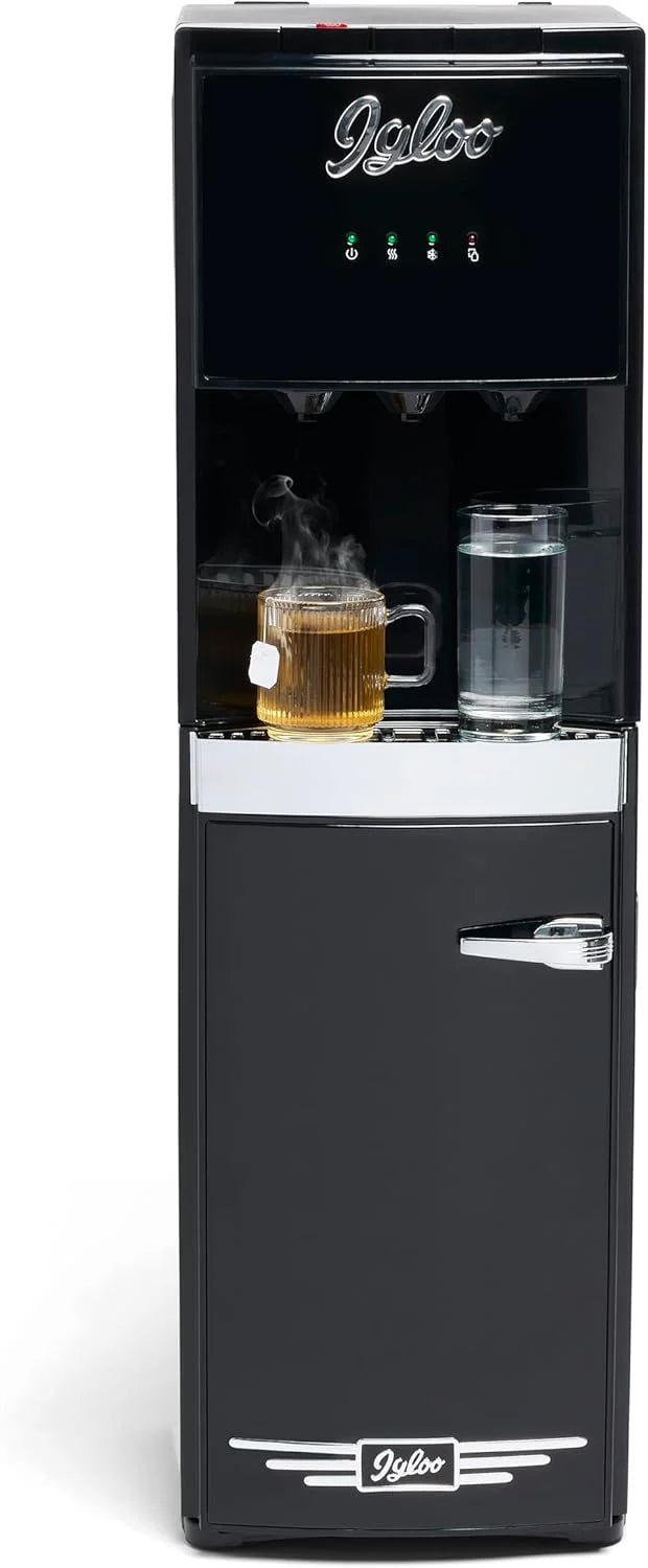 Igloo Bottom Loading Water Dispenser Stainless Steel, Holds 3 and 5 Gallon Jugs, Child Safety Lock