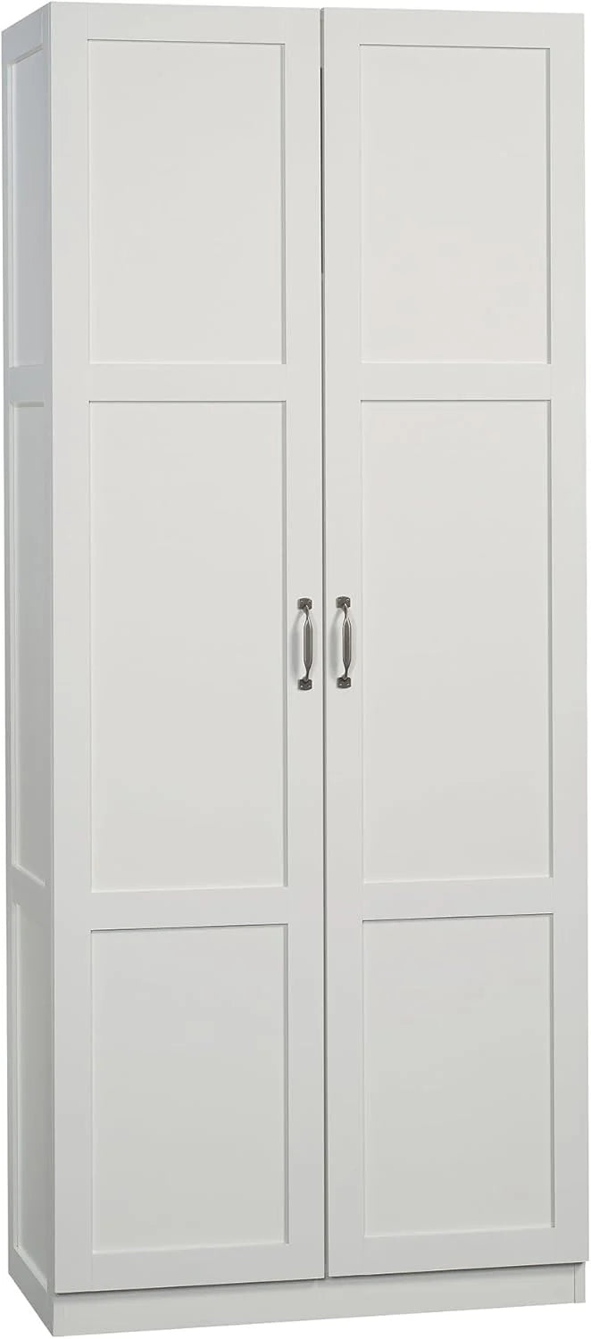 Sauder Storage Cabinet/ Pantry cabinets, 29.61  x D: 16.02  x H: 71.50, Cinnamon Cherry finish