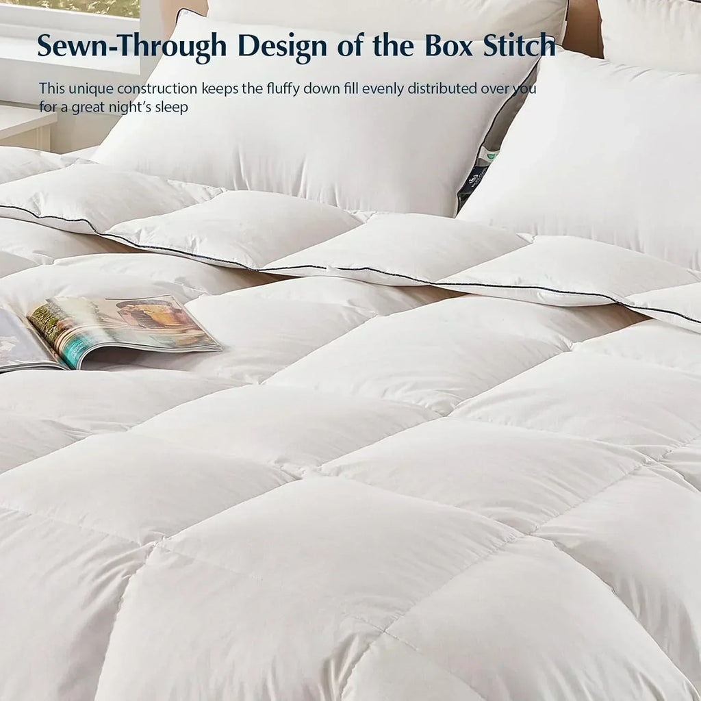 Goose feather duvet queen size cotton super fluffy white duvet core soft and breathable