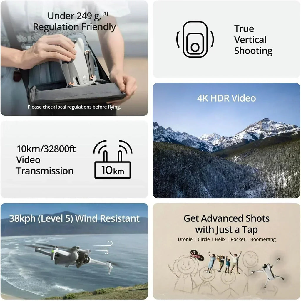 DJI Mini 3 Drones with Camera for Adults 4K 38 min Flight Time up to 32800 ft
