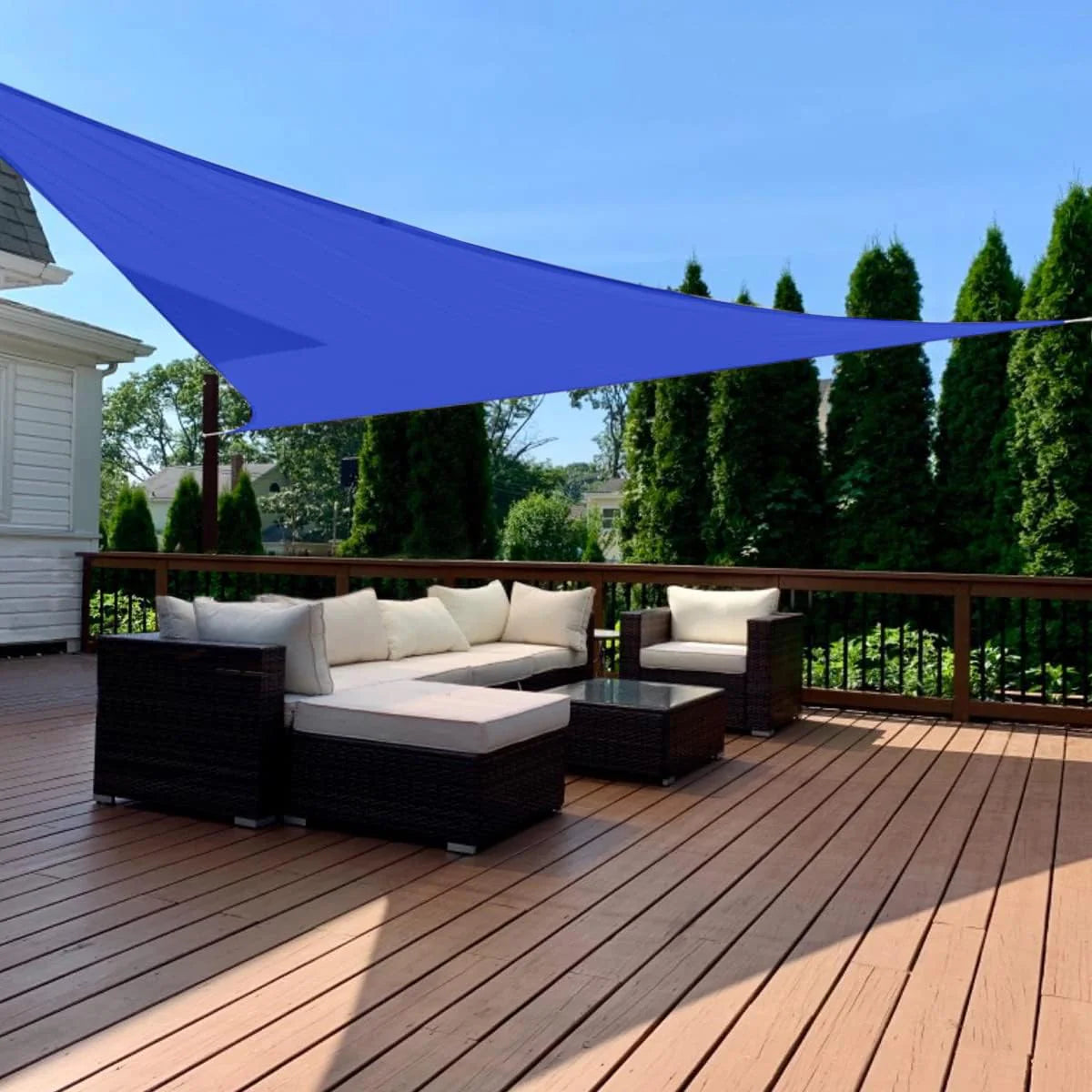 Quictent 20X20FT 185G HDPE Square Sun Shade Sail Canopy 98% UV Block Outdoor Patio Garden with Hardware Kit (Brown)
