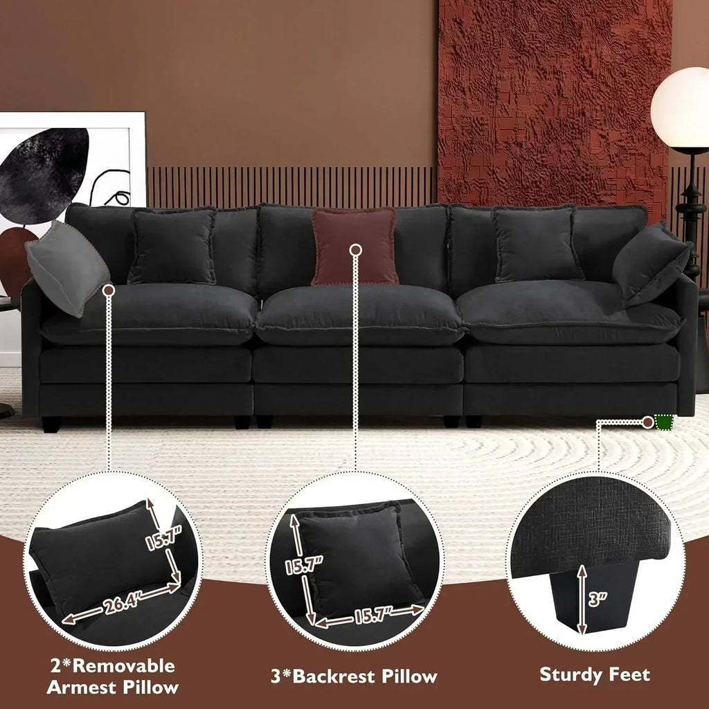ihanherry 146-inch U-shaped modern sofa modular area cloud sofa