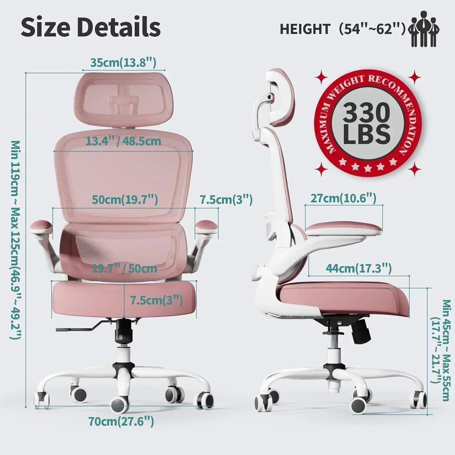 TRALT Office Chair Ergonomic Desk Chair 330 lbs Home Gaming Chair with Wheels